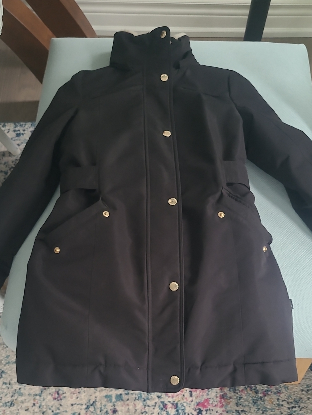 Black Girls Hooded Parka Jacket
